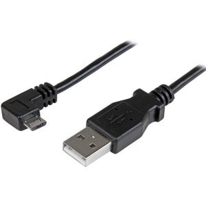 Startech 1M 3 Ft Right Angle Micro-Usb Charge-And-Sync Cable M/M Usb 2.0 A To Mi USBAUB1MRA
