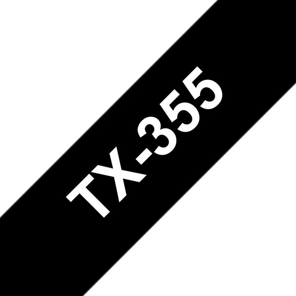 Brother TX355 Gloss Laminat 24mm. White/Blk TX355