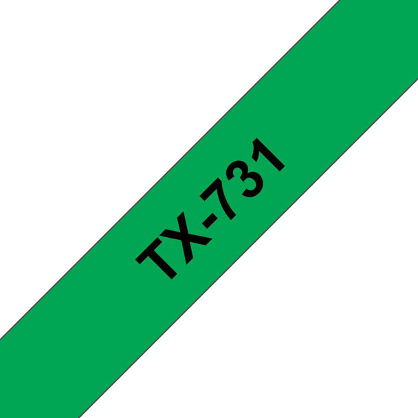 Brother TX731 12mm 15m Black/Green/Laminerad TX731