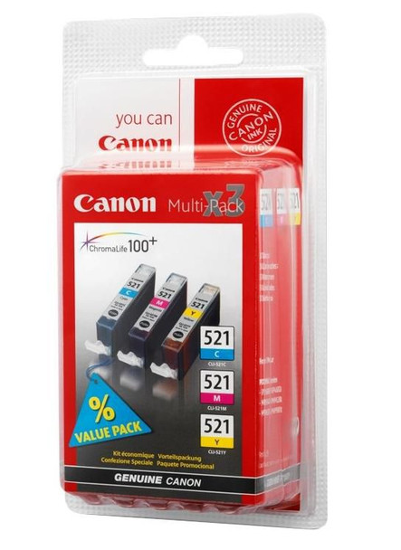 Canon 2934B011 CLI-521 C/M/Y PACK SEC 2934B011