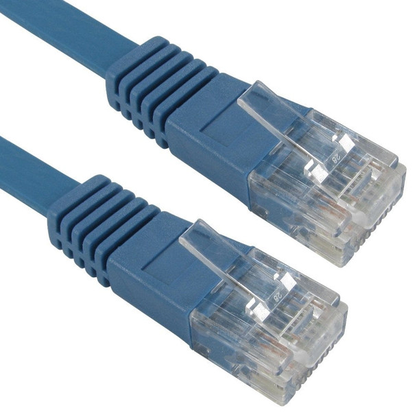 Cables Direct 2m Cat5e Flat Patch Cable - Blue RJFLAT-02B