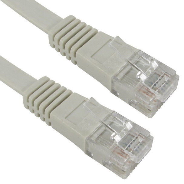 Cables Direct 20m Cat5e Flat Patch Cable - Grey RJFLAT-20