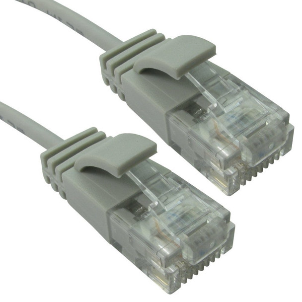 Cables Direct 0.25m Slim Economy 6 Gigabit Patch Cable Patch Cable - Grey ERSLIM-100H