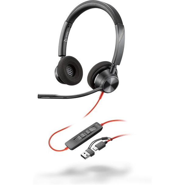 POLY Blackwire 3320 Stereo USB-C Headset +USB-C/A Adapter 8X219AA