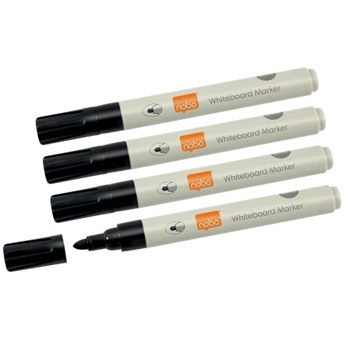 Nobo Whiteboard Pens Bullet Tip Marker - 4 Pack 1915707 1915707