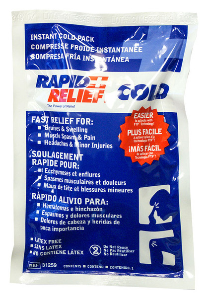 Rapid Relief Instant Cold Pack Large 5"X 9" White Size 9" RA35259