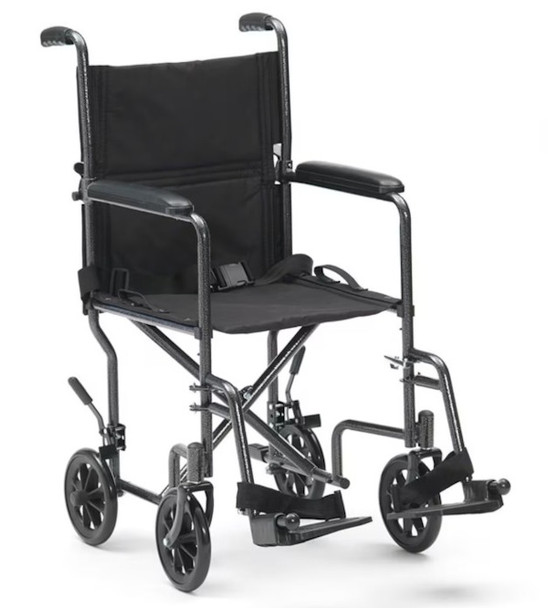 Click Medical Lightweight Transit Wheelchair Chrome CM1126