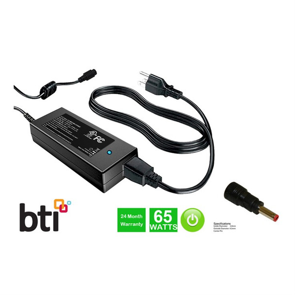 BTI alt to DELL AC Adapter 19.5V 3.34A 65W 4.5mmx3.0mm includes power cable 74VT4-BTI