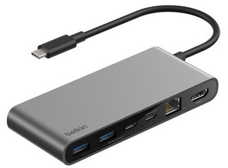 Belkin INC024HQSGY interface hub USB Type-C 10000 Mbit/s Grey INC024HQSGY