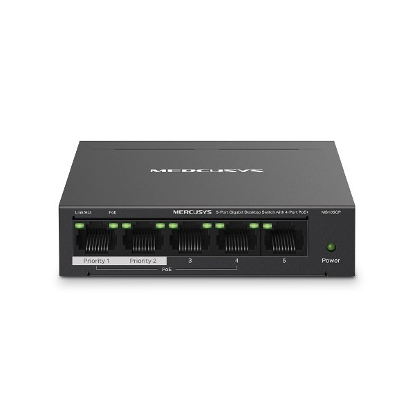 Mercusys 5-Port Gigabit Desktop Switch with 4-Port PoE+ MS105GP