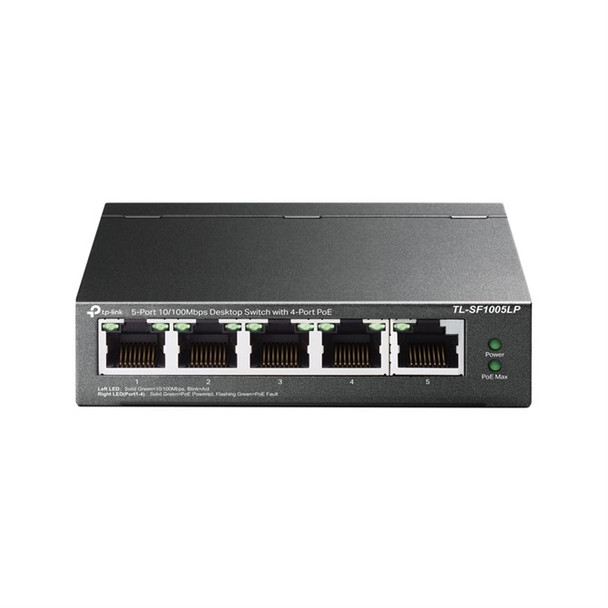 TP-Link 5-Port 10/100Mbps Desktop Switch with 4-Port PoE TL-SF1005LP