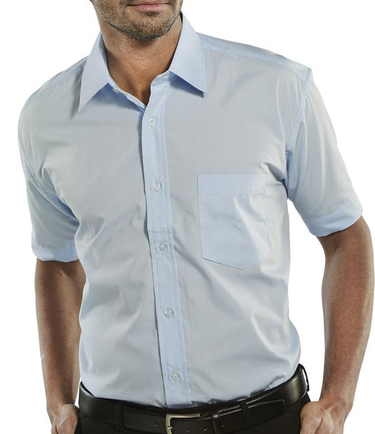 Beeswift Classic Shirt Short Sleeve Sky Blue Size 18 CSSSB18