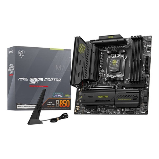 MSI MAG B850M MORTAR WIFI Motherboard AMD B850 Socket AM5 Micro ATX MAG B850M MORTAR WIFI