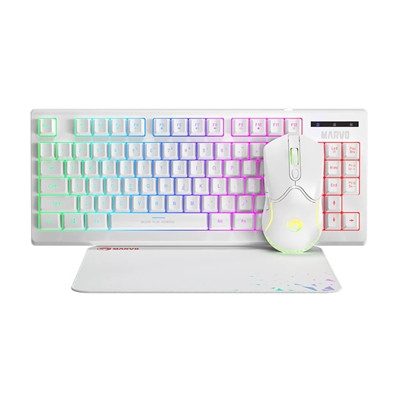 Marvo Scorpion Cm310 Loot 30 3 In 1 Rgb Gaming  Layout Tkl Keyboard Mouse And CM310-WH
