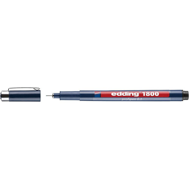 edding 1800 Black 0.1pt profipen Box of 10 EDD1800BLK