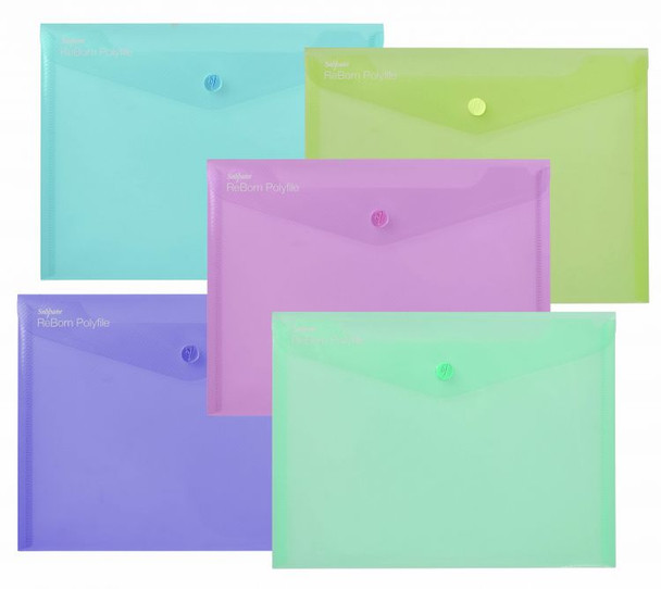 Snopake 15910 ReBorn Recycled A5 Polyfile Pack of 5 REBORNA5POLYFILE