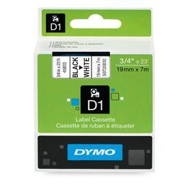 Dymo 45803 19mm x 7m Black on White Tape 45803