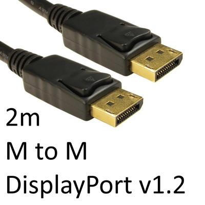 Displayport Male 2M Cable Black Gold Connector 99DP-002LOCK