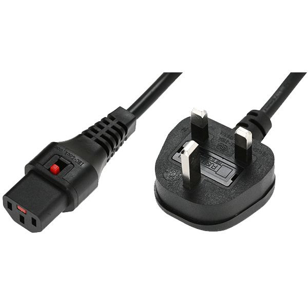 MicroConnect MC-C13-LOCK-01S Powercord C13 IEC Lock -  MC-C13UK-LOCK-01S