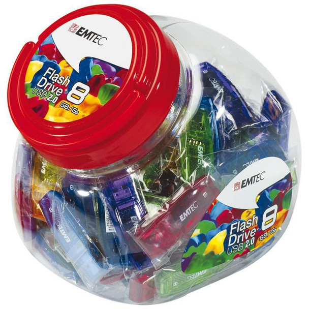 Emtec ECMMD8GC410JAR80 8 GB C410 USB 2.0 Candy Jar ECMMD8GC410JAR80