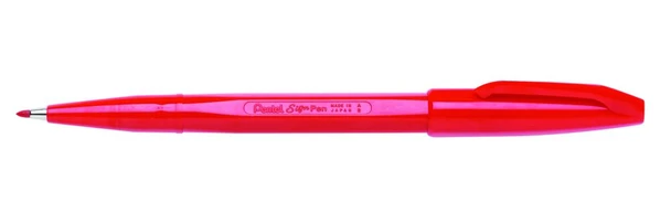 Pentel Original 12 Pack Red Sign Pen S520 Fibre Tip Pen 2mm Tip S520B
