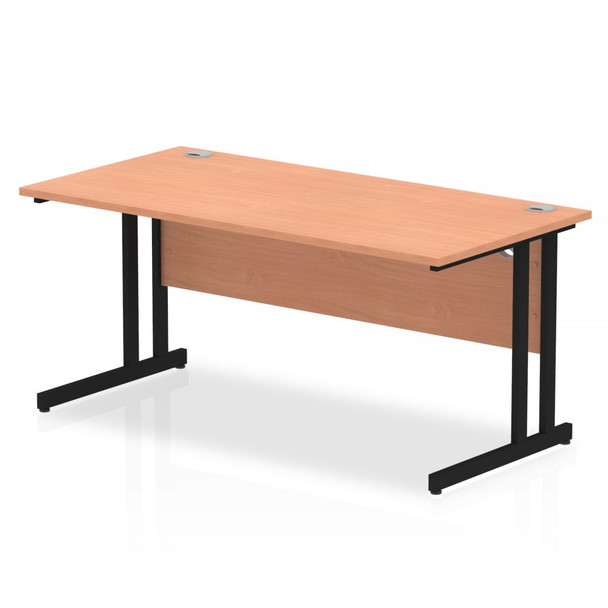 Dynamic Impulse 1600 x 800mm Straight Desk Beech Top Black Cantilever Leg MI003204