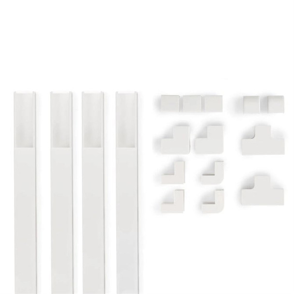 Hama Cable Duct Kit 4 Pcs Self-adhesive 1 m Incl. Connecting Pieces white 00221017