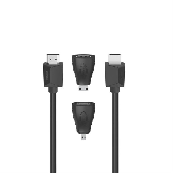 Hama High Speed HDMI Cable Ultra-HD 4K Ethernet 1.5m 2x HDMI Adapters Black 00200705