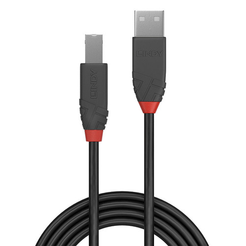Lindy 5M Usb 2.0 Type A To B Cable Anthra Line. Cable Length: 5 M. Connector 1: 36675