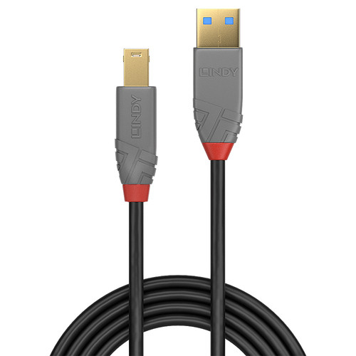 Lindy 2M Usb 3.2 Type A To B Cable 5Gbps Anthra Line. Cable Length: 2 M. Connect 36742