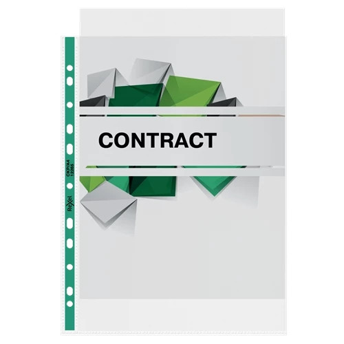 Rexel CopyKing A4 Punched Pockets with Green Spine Glass Clear (25 Pack) 2115705 2115705