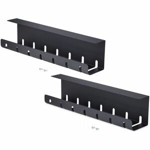 Startech 2-Pack Under Desk Cable Management Tray 42" Long 21" Per Tray Slotted S S2MB-DESK-CABLE-TRAY