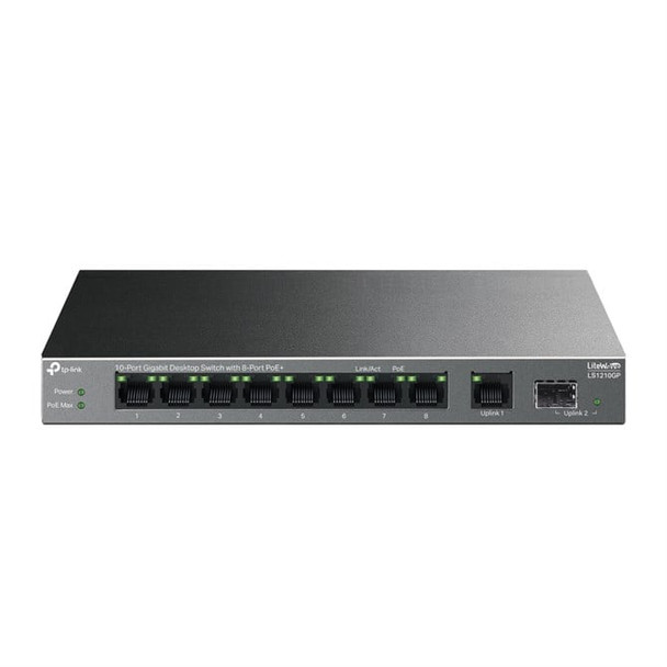 TP-Link LiteWave 10-Port Gigabit Desktop Switch with 8-Port PoE+ LS1210GP