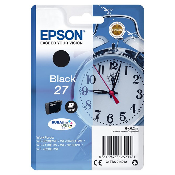 Epson Alarm clock Singlepack Black 27 DURABrite Ultra Ink C13T27014012