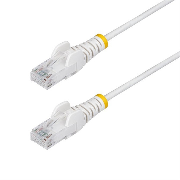 StarTech.com 1.5m White Slim CAT6 Ethernet Cable Snagless 100W PoE UTP LSZH 28AW N6PAT150CMWHS
