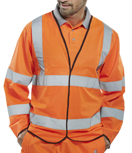 Beeswift Hi-Vis Long Sleeve Jerkin Orange Size L PKJENGORL