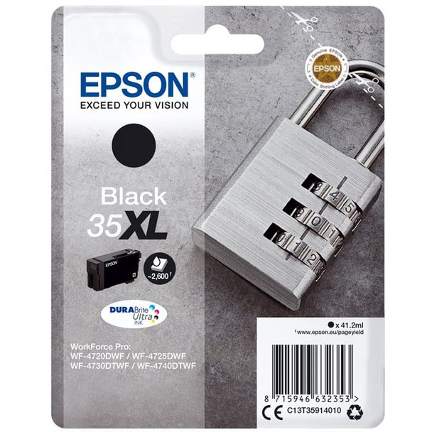 Epson Padlock Singlepack Black 35XL DURABrite Ultra Ink C13T35914010