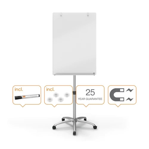 Nobo Glass Mobile Easel Brilliant White 1903949 1903949