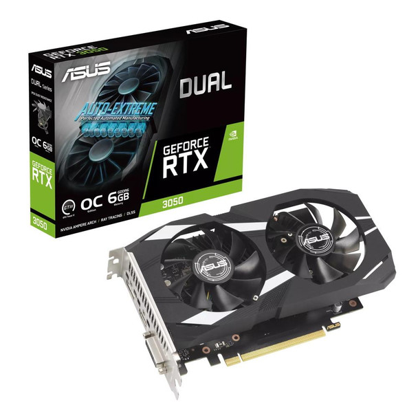 Asus Geforce Rtx 3050 Dual Oc 6Gb Gddr6/Pci Express 4.0/1537Mhz/14000Mhz DUAL-RTX3050-O6G