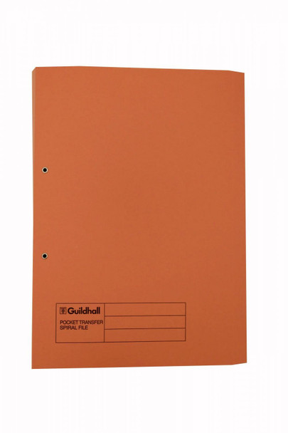 Exacompta Guildhall Pocket Transfer Spring File Orange Pack of 25 349ORG