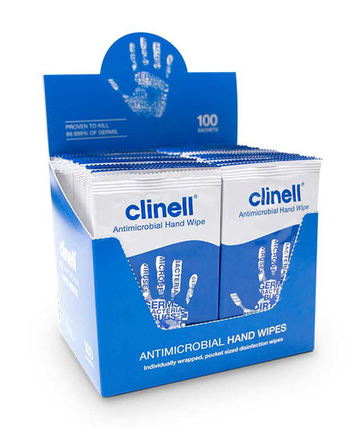 Clinell Antibacterial Hand Wipes Individually Wrapped White CM1903