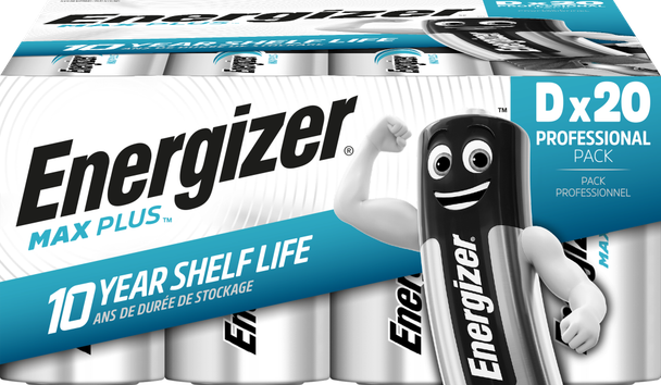 Energizer Max Plus Alkaline D Battery Pack of 20 E301323704