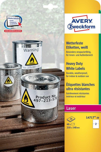 Avery L4717-20 Self-Adhesive Label Rounded L4717-20