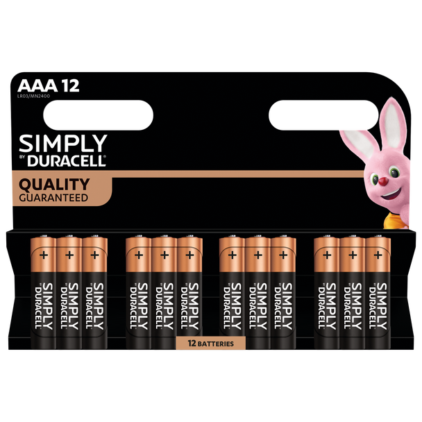 Duracell Simply AAA Alkaline Batteries Pack of 12 5015905