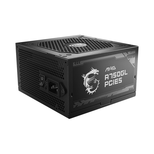 MSI MAG A750GL PCIE5 Power Supply Unit 750 W 20+4 Pin ATX ATX Black MAGA750GLPCIE5
