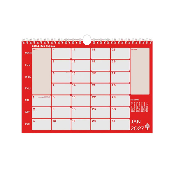 Collins Colplan A4 Memo Calendar 2027 CMCA4-27 CMCA4-27