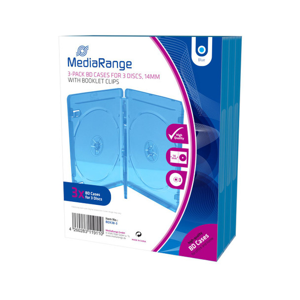 MediaRange BOX38-3-30 Optical Disc Case Blu-Ray BOX38-3-30