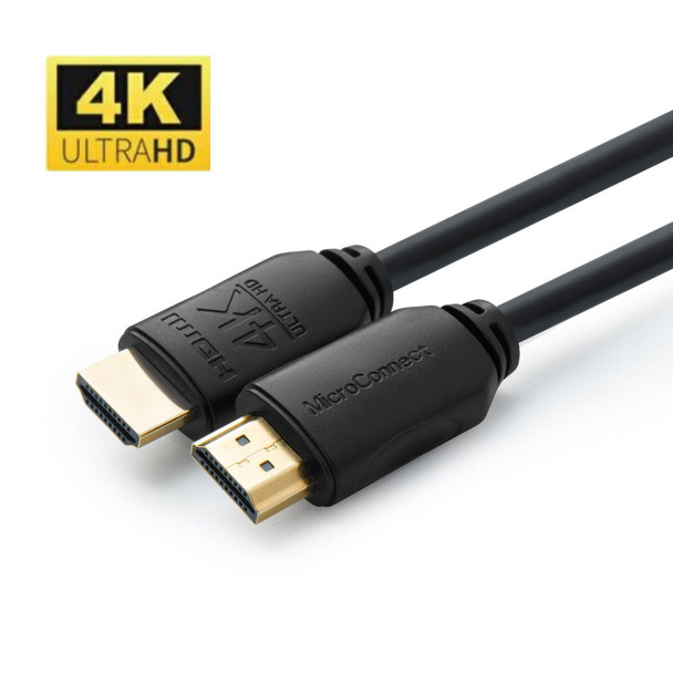 MicroConnect 4K HDMI Cable Gold Plated 60Hz 2160p 18Gb/s Black 7.5m MC-HDM19197.5V2.0
