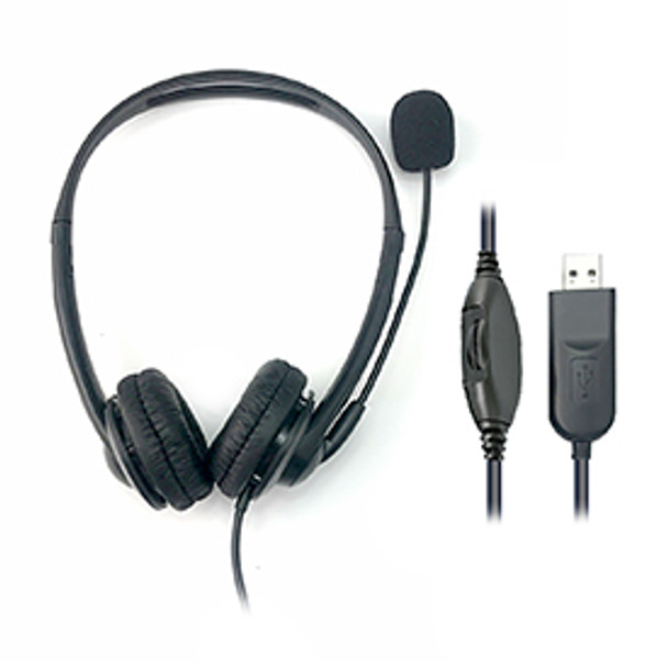 HiHo 218B Binaural USB-A Headset with Boom Mic HIHO218B