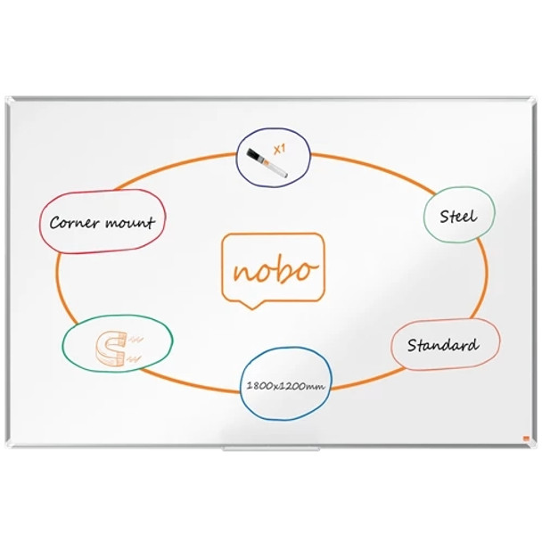 Nobo Premium Plus Steel Magnetic Whiteboard 1800x1200mm 1915161 1915161